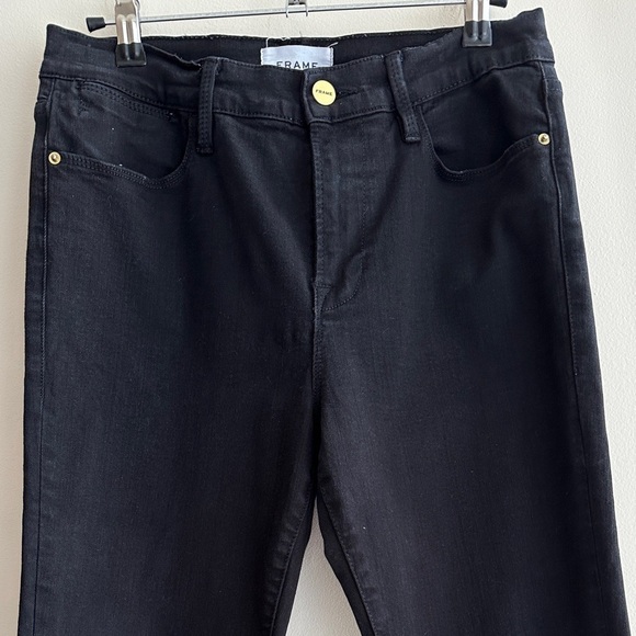 Frame Denim Le High Straight Black Jeans, Classic Black Jeans, Size 28 - Picture 4 of 16